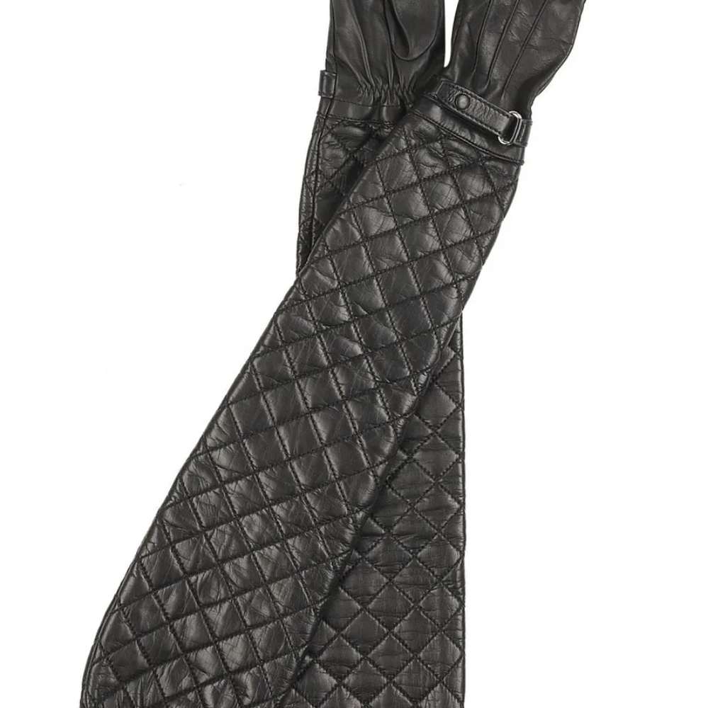 Phi Long Quilted Leather Gloves Sz 6.5 - Picture 3 of 5